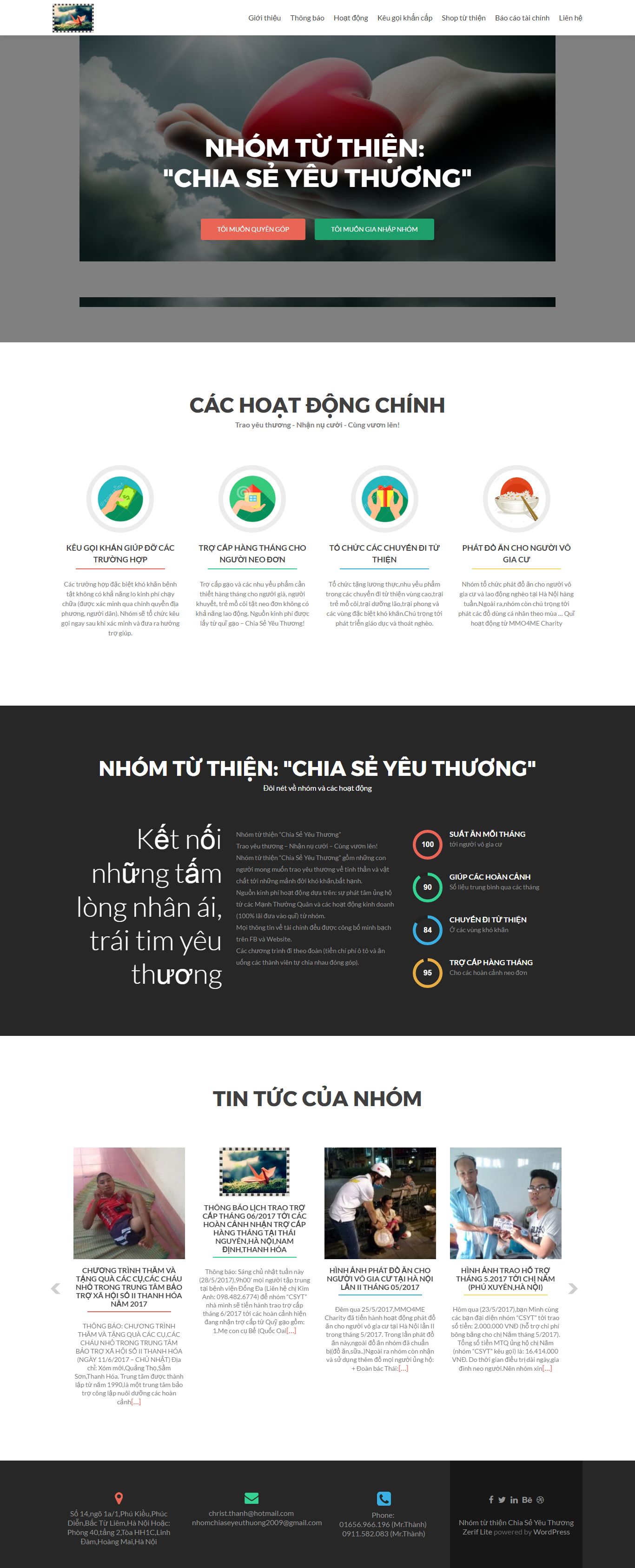 Thiết kế Web từ thiện chùa chiền nhomchiaseyeuthuong.com